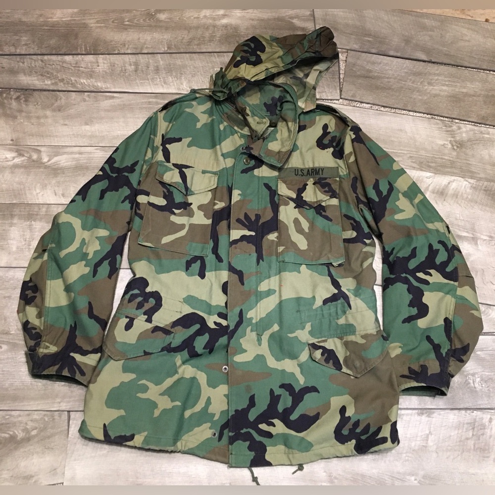 Woodland M-65 US Army Field Cold Weather Jacket Golden Mfg Uniform Medium Long